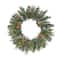 First Traditions™ 24'' Pre-Lit Artificial North Conway Wreath with Glittery Cones and Eucalyptus